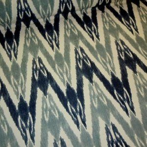Laura & Kiran New Uzbek Ikat Sky Indigo Fabric